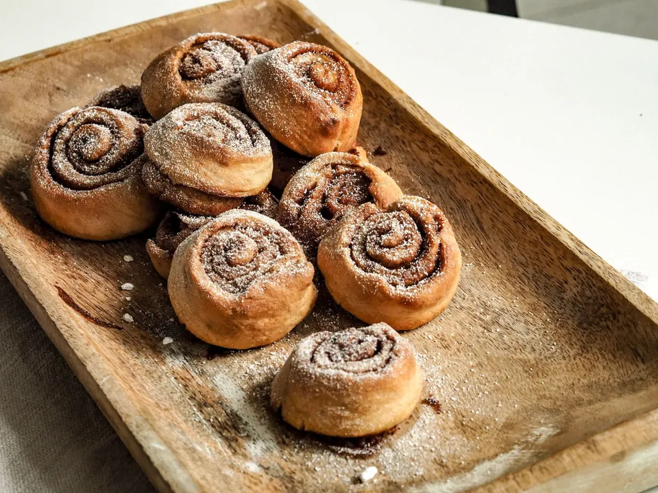 Freshly baked cinnamon buns