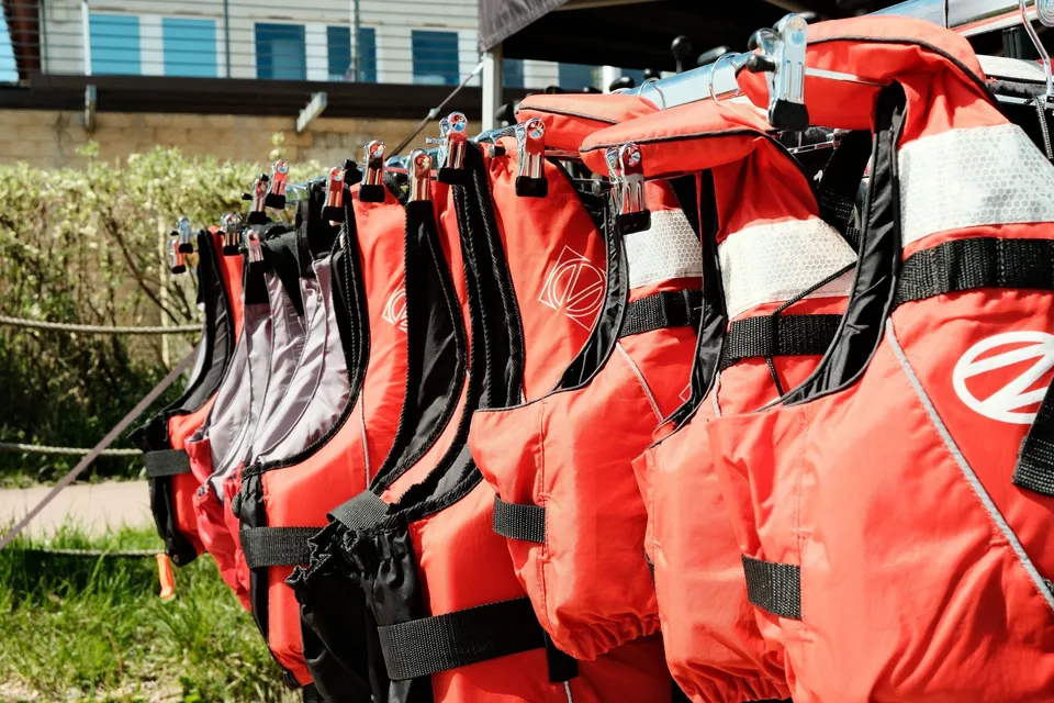 Life jackets in a row